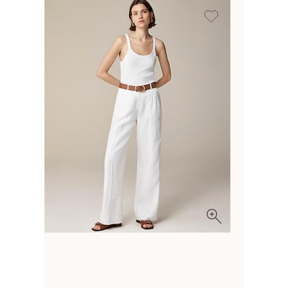 J. Crew Pants - J.Crew $128 Wide-leg Essential pant in linen White Size 2 BW528